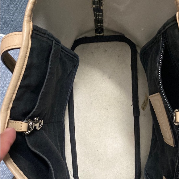 Coach Black and Tan Geometric Tote Bag - Picture 5 of 8